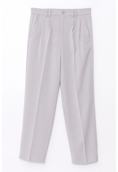 Pantaloni cu talie medie si buzunare oblice
