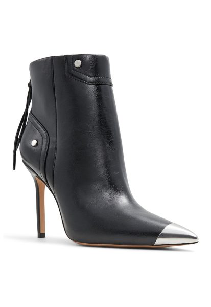 Botine de piele ecologica cu toc stiletto Nilita