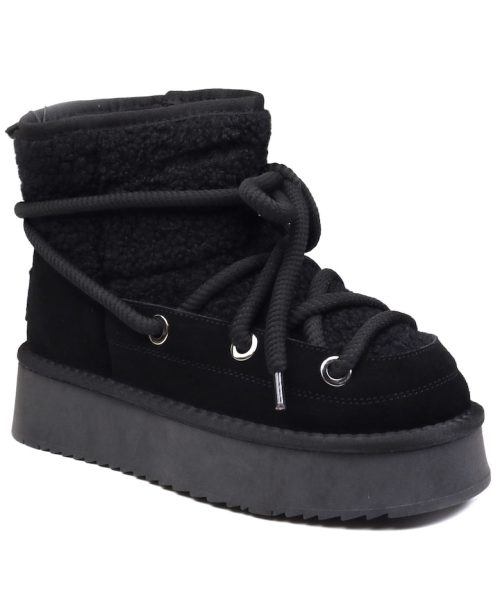 Ghete dama Hugh Platform piele intoarsa si textil SCW421P17