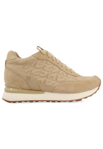 Pantofi sport mid-high cu garnituri din piele