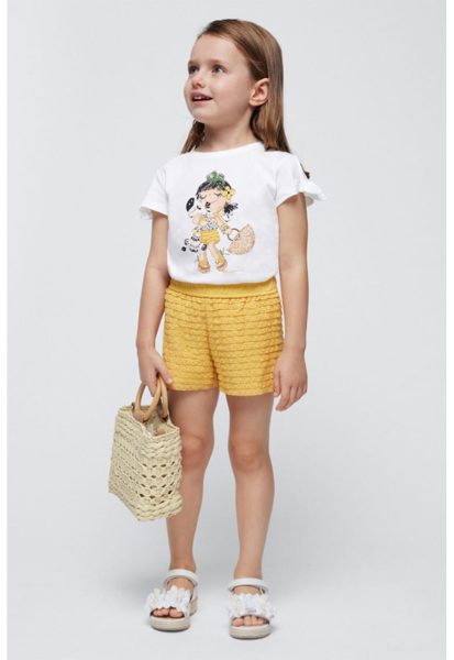 Set de bluza de bumbac si pantaloni scurti - 2 piese