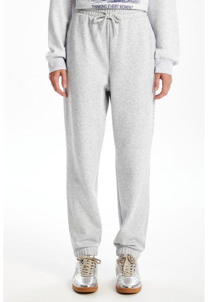 Pantaloni de trening lejeri din amestec de bumbac cu talie inalta