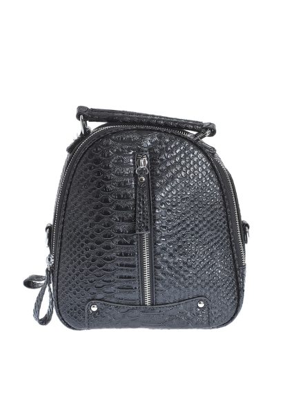 Rucsac negru cu fermoar decorativ