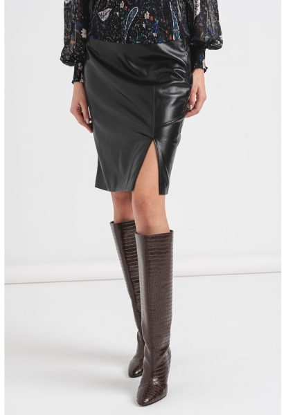Fusta-creion de piele ecologica cu slit lateral