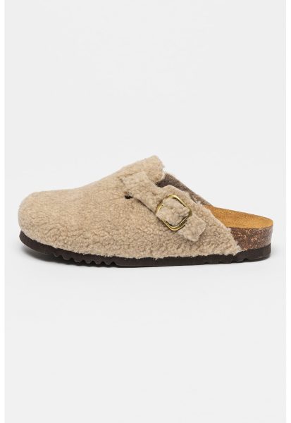 Papuci de blana shearling sintetica Fae New