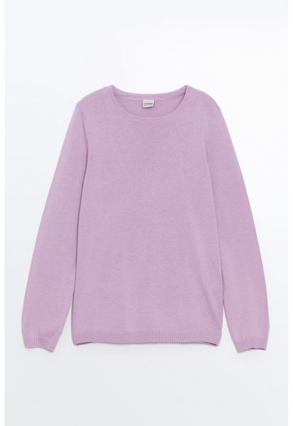 Pulover din bumbac cu model uni