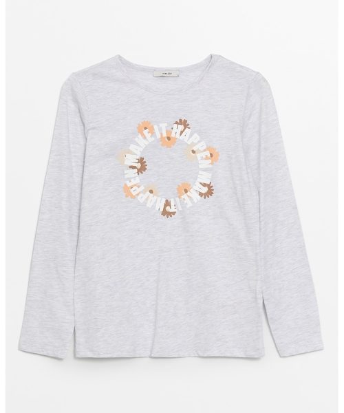 Bluza cu imprimeu si decolteu rotund