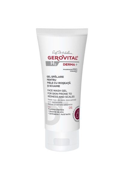 Gel spalare piele cu roseata si scuame H3 Derma+ - 150 ml