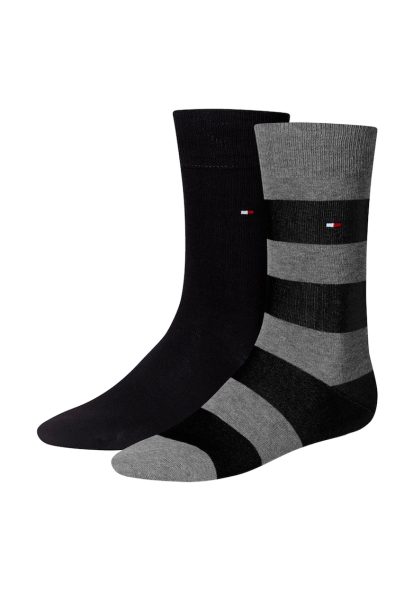 Set de sosete negre si cu dungi - 2 perechi