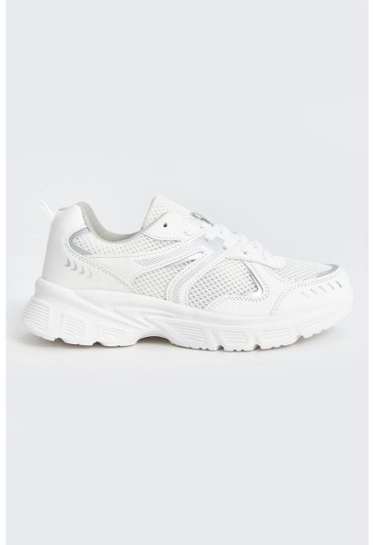 Pantofi sport cu insertii din piele ecologica