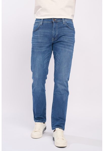 Blugi slim fit cu aspect decolorat