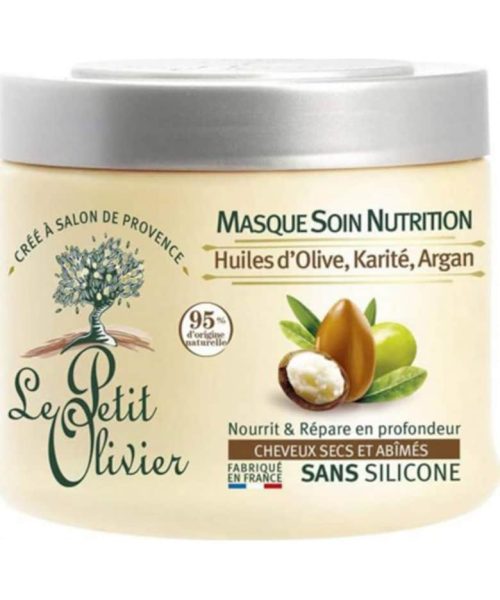 Masca de par hranitoare cu ulei de masline - shea si argan -330 ML