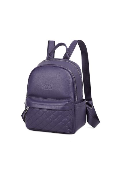 Rucsac piele Rhea mov pudrat