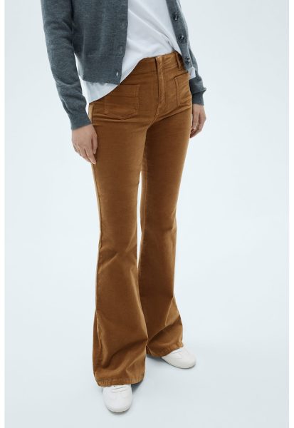 Pantaloni bootcut cu aspect de catifea Britney