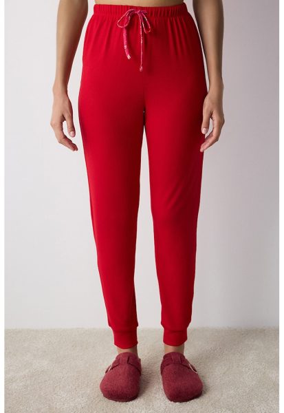 Pantaloni de pijama cu talie inalta