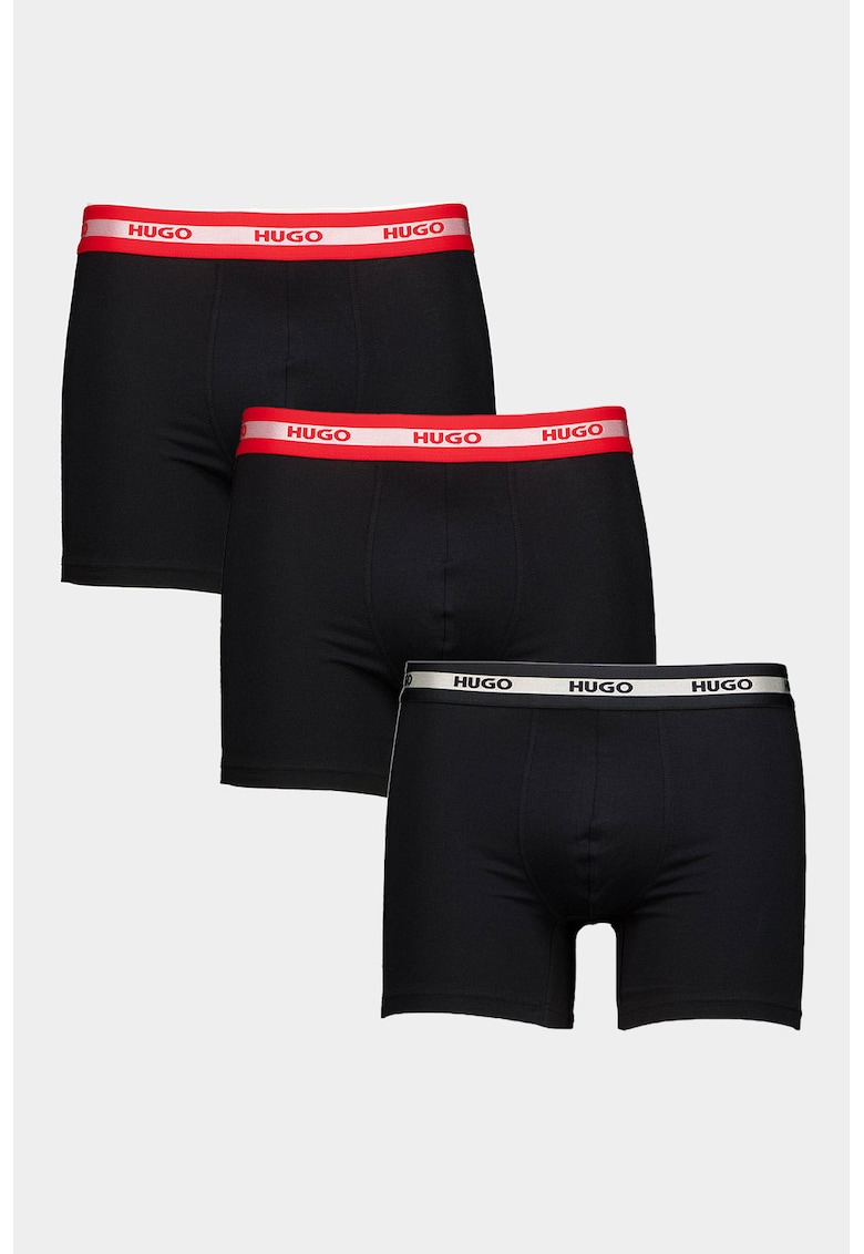 Boxeri din bumbac organic cu logo - 3 perechi