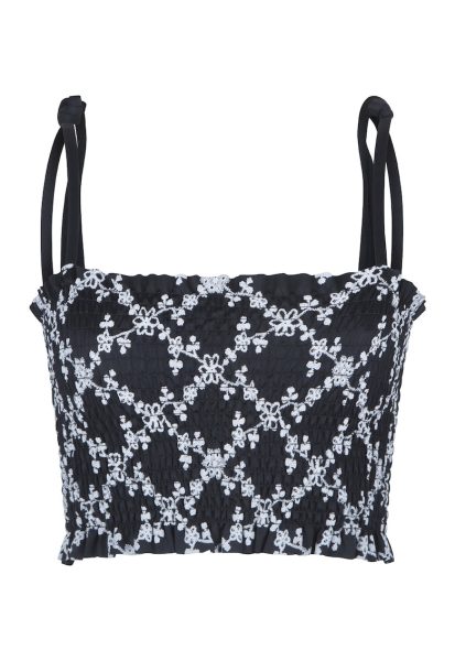 Top de inot cu imprimeu floral