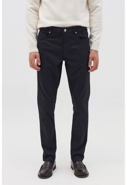 Pantaloni slimp-fit cu model in carouri