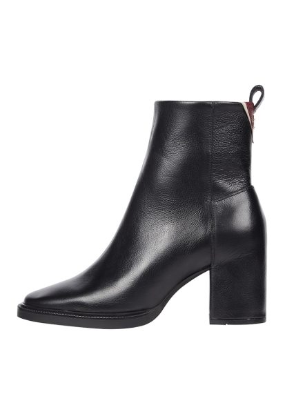 Botine de piele cu toc masiv
