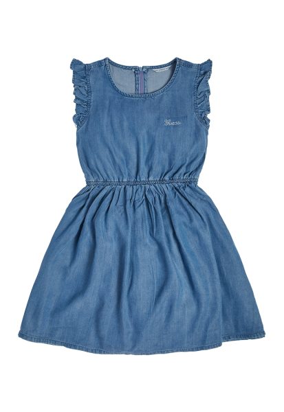 Rochie din amestec de lyocell cu fronseuri