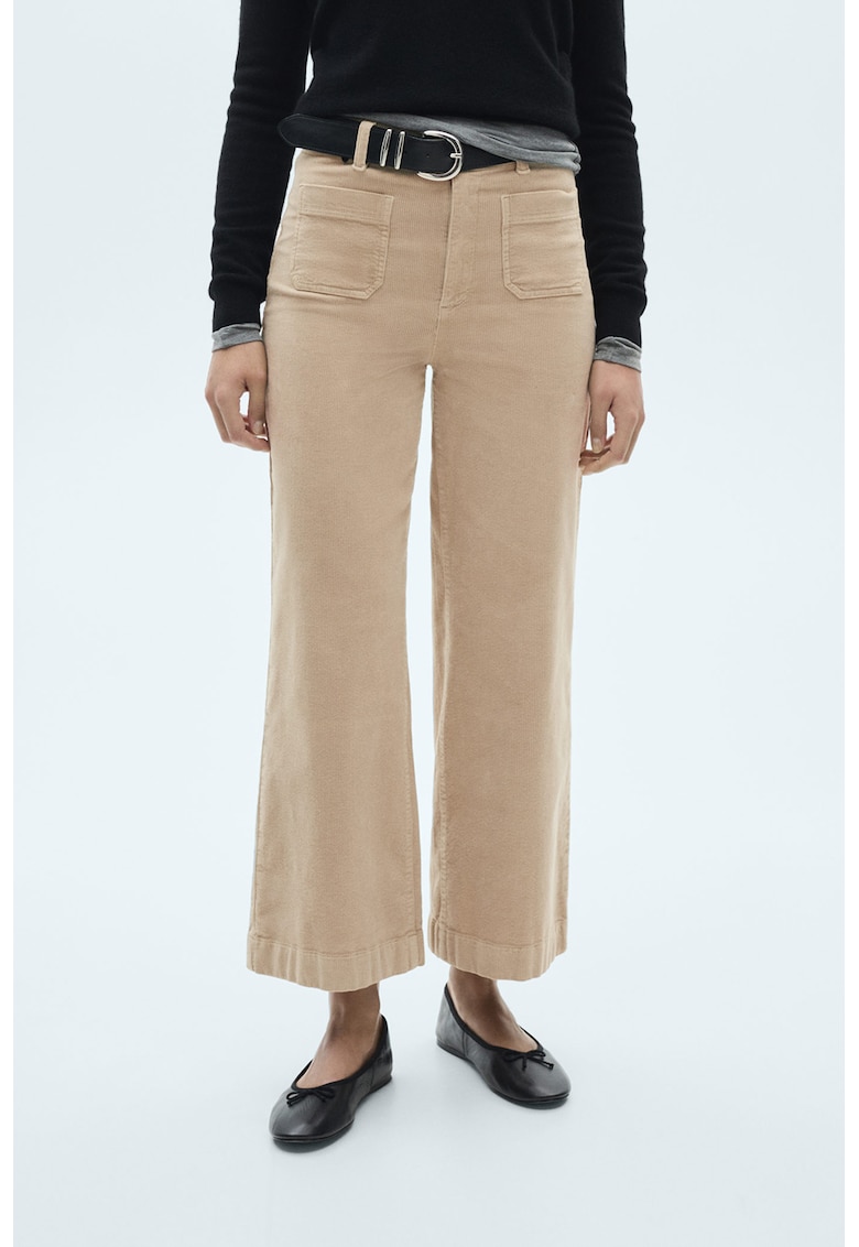 Pantaloni din reiat cu talie inalta Catherip