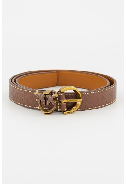 Curea de piele cu logo metalic Love Berry