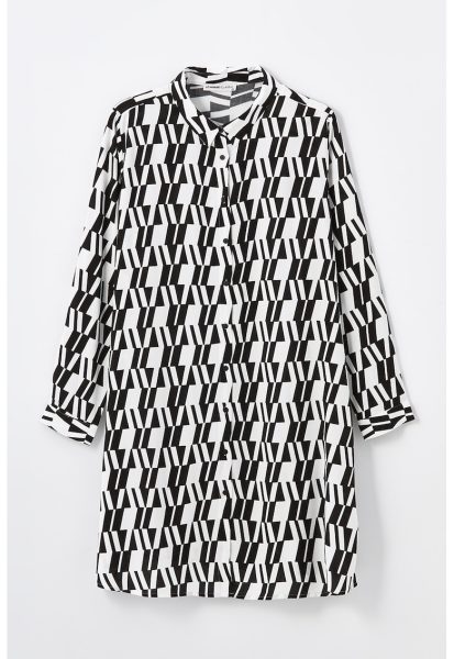 Rochie-camasa cu imprimeu grafic