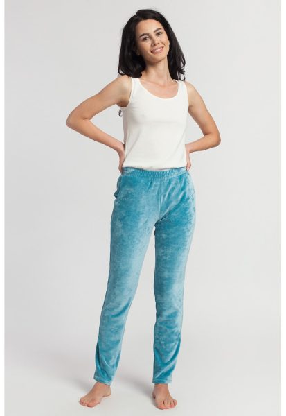 Pantaloni de pijama din amestec de modal catifelat