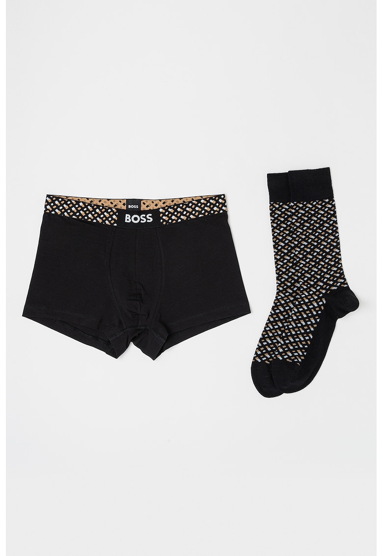 Set de boxeri si sosete cu model - 3 piese