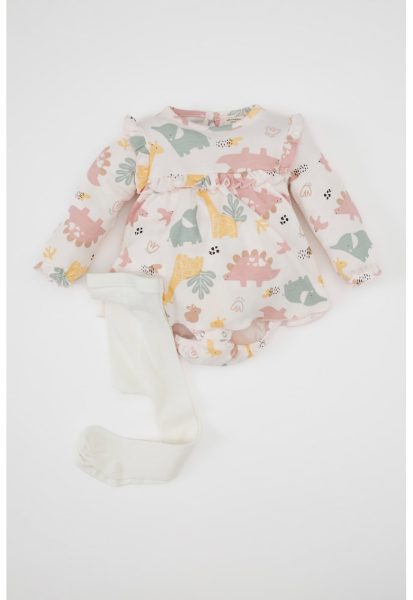Set de body din bumbac si dres- 2 piese