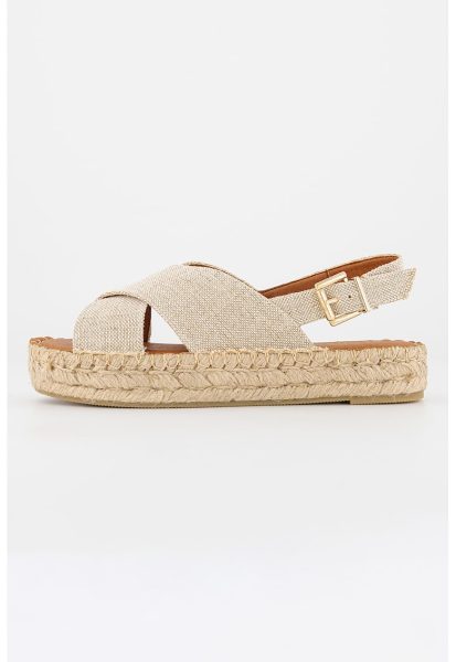 Sandale-espadrile cu barete incrucisate