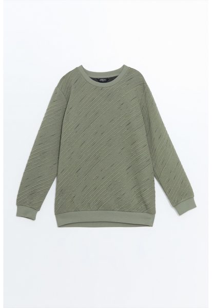 Bluza de trening cu decolteu la baza gatului - texturata