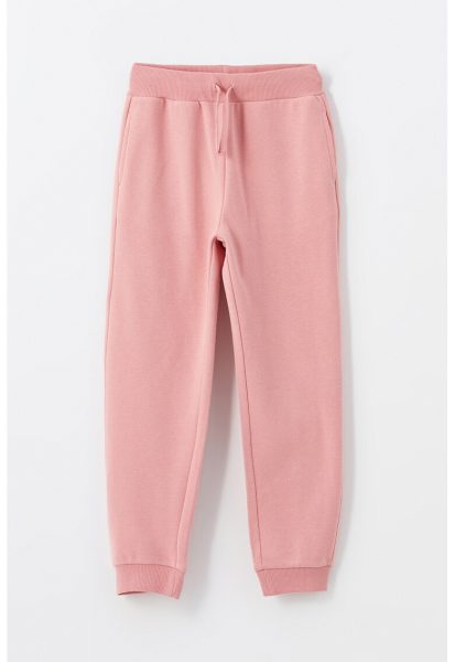 Pantaloni de trening cu talie inalta si model uni