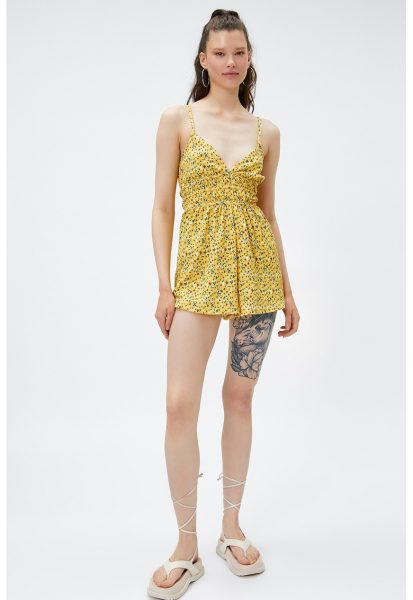 Salopeta scurta cu imprimeu floral