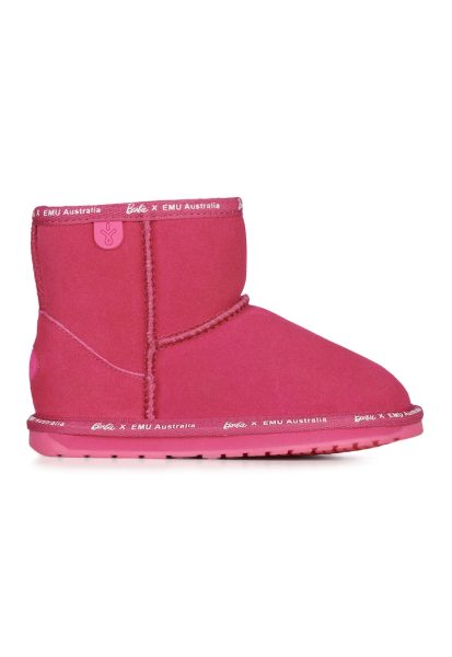 Cizme de piele intoarsa fara inchidere Barbie Wallaby