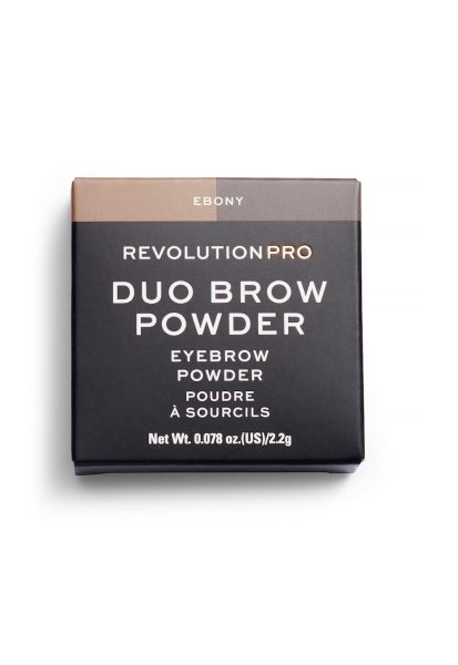 Pudra pentru sprancene Revolution PRO Duo - Ebony - 2 -2 g