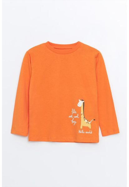 Bluza de bumbac cu text si girafa
