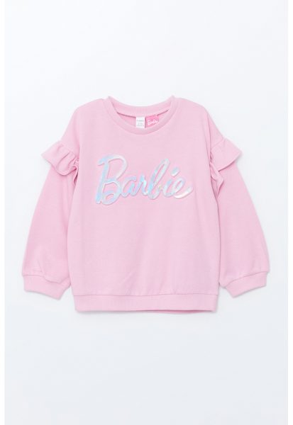 Bluza de trening cu imprimeu text si volane